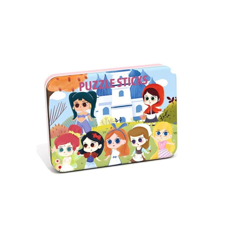 Puzzle drewniane Montessori - Lodowe patyczki Księżniczki