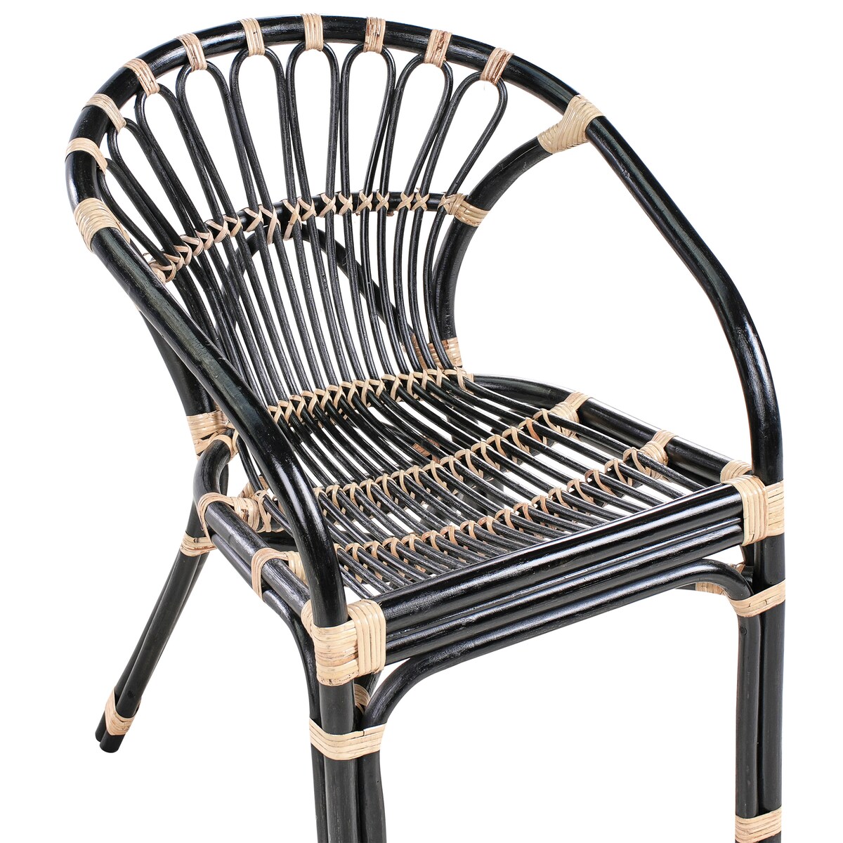 Zestaw mebli balkonowych z poduszkami PECORINI Rattan Czarny