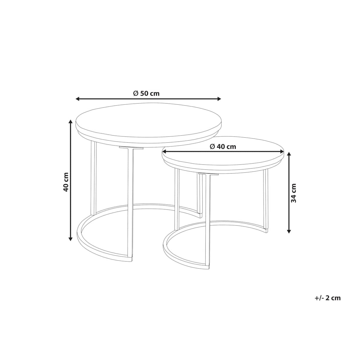 Zestaw 2 stolików kawowych z drewna mango jasny CLATON