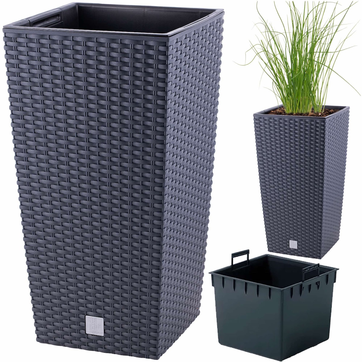 Doniczka Donica Ogrodowa Rattan Wysoka Wkład 50Cm