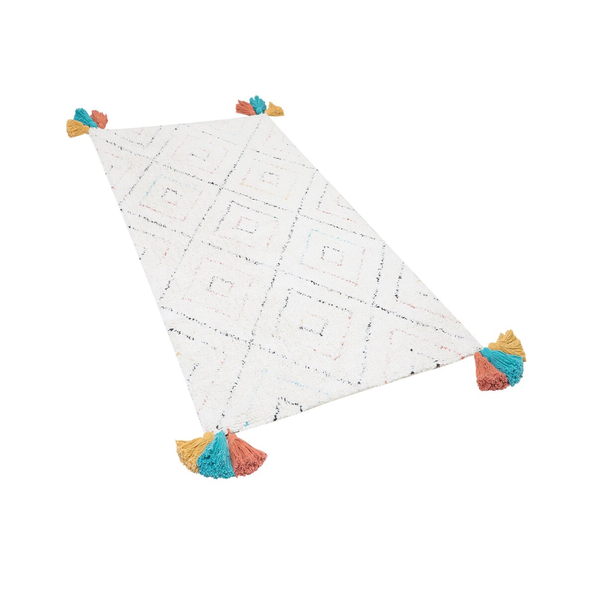 Dywan KARTAL Biały 80 x 150 cm Bawełna