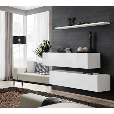 Meblościanka SWITCH SB II biały mat/biały połysk