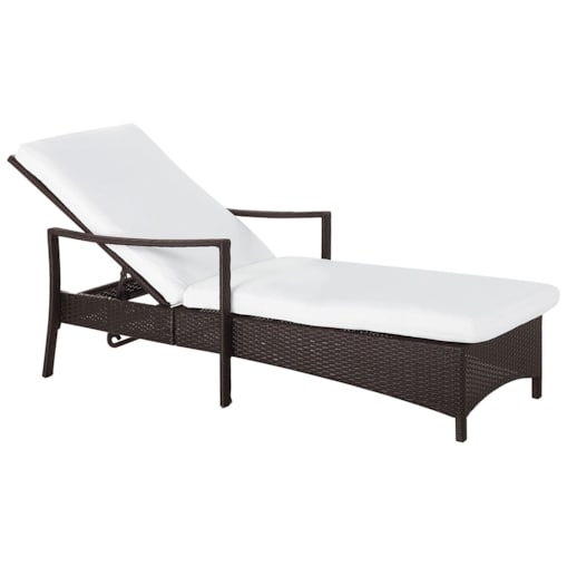 Leżak ogrodowy z technorattanu brązowy VASTO
