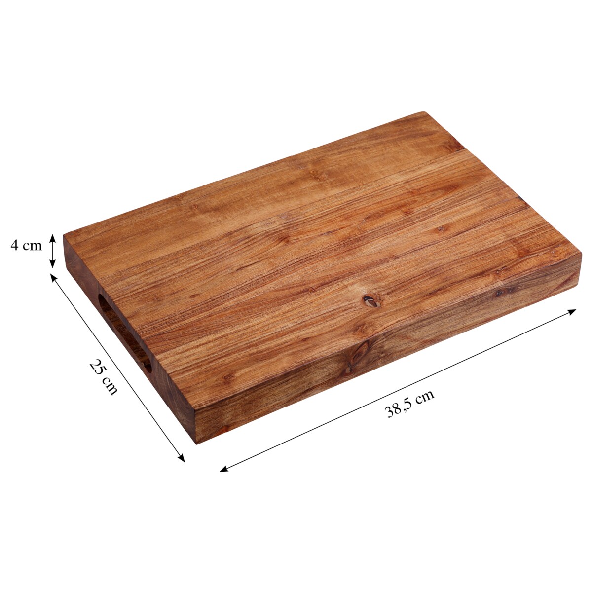 Gruba deska do krojenia z drewna akacji, 40 x 25 cm
