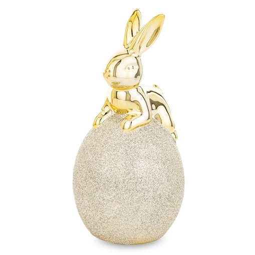 Dekoracja - złoty króliczek na PISANCE 17x8x8 cm