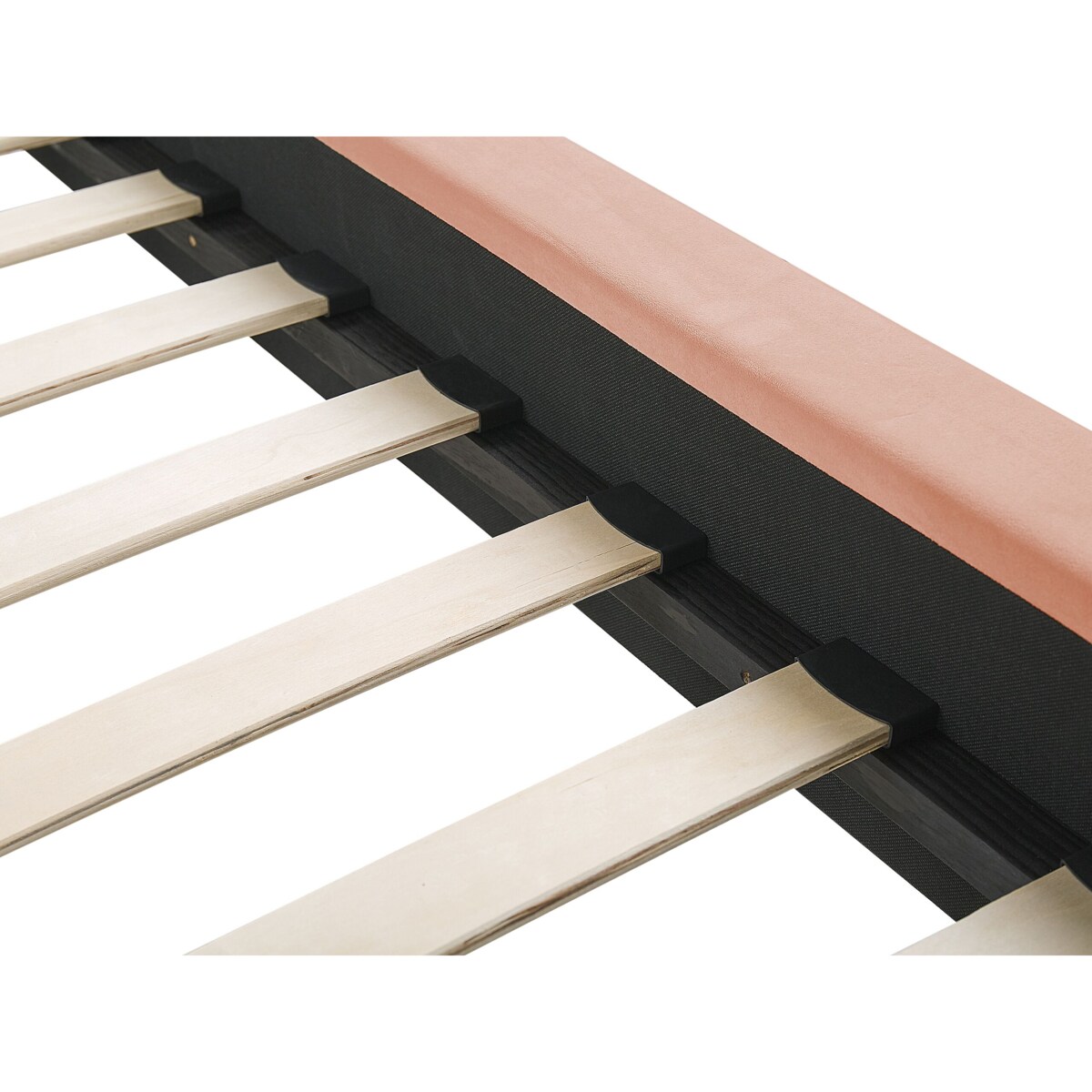 Łóżko welurowe 140 x 200 cm brzoskwiniowe MARVILLE