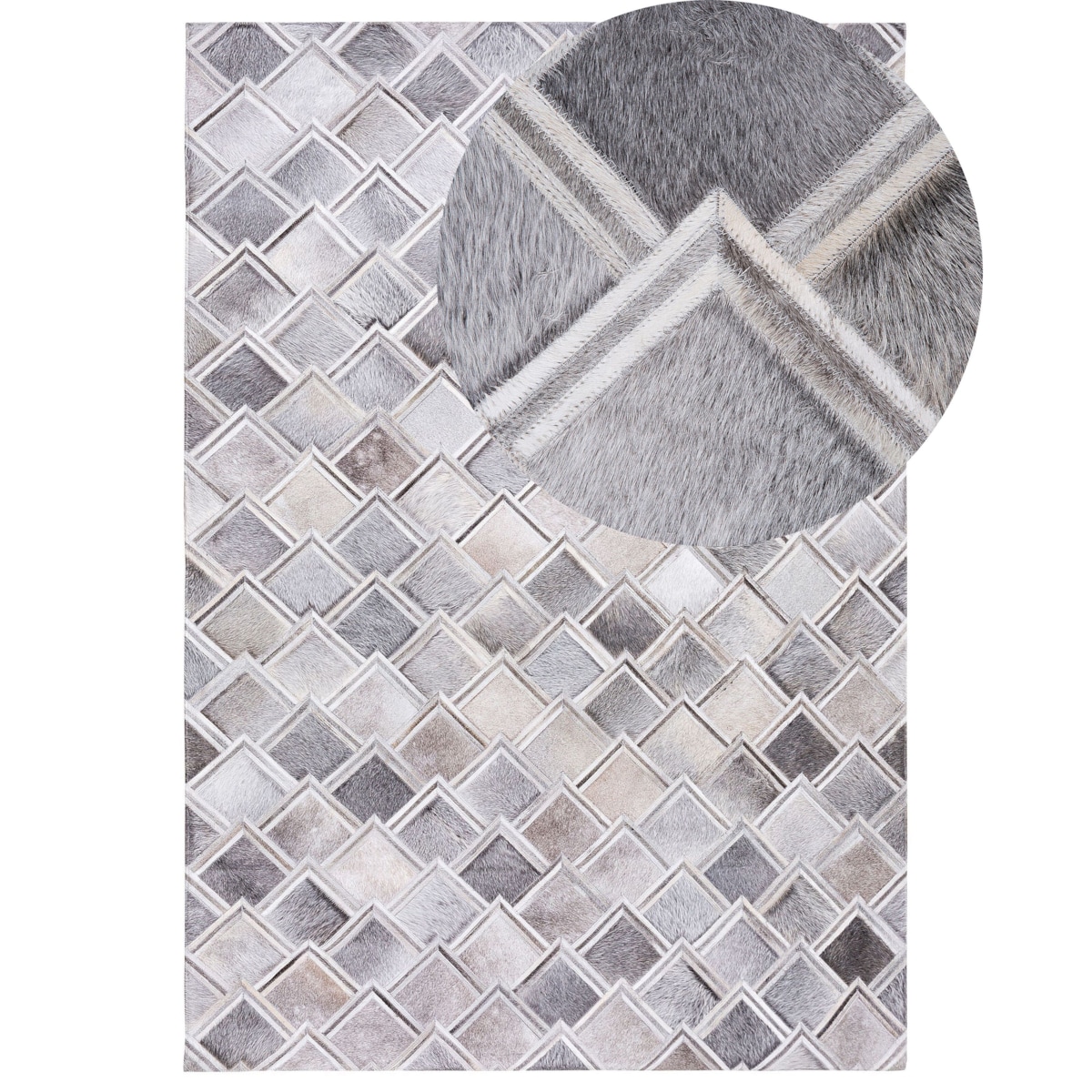 Dywan AGACLI 140 x 200 cm Skóra naturalna Szary