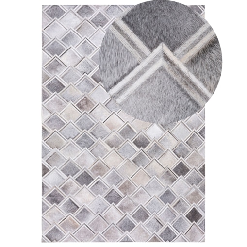 Dywan AGACLI 140 x 200 cm Skóra naturalna Szary