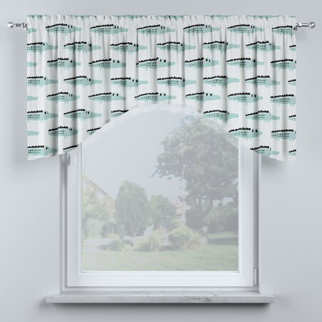 Lambrekin łuk 200x75 ecru-zielony