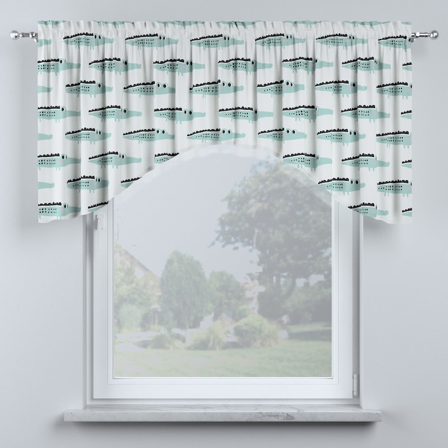 Lambrekin łuk 200x75 ecru-zielony