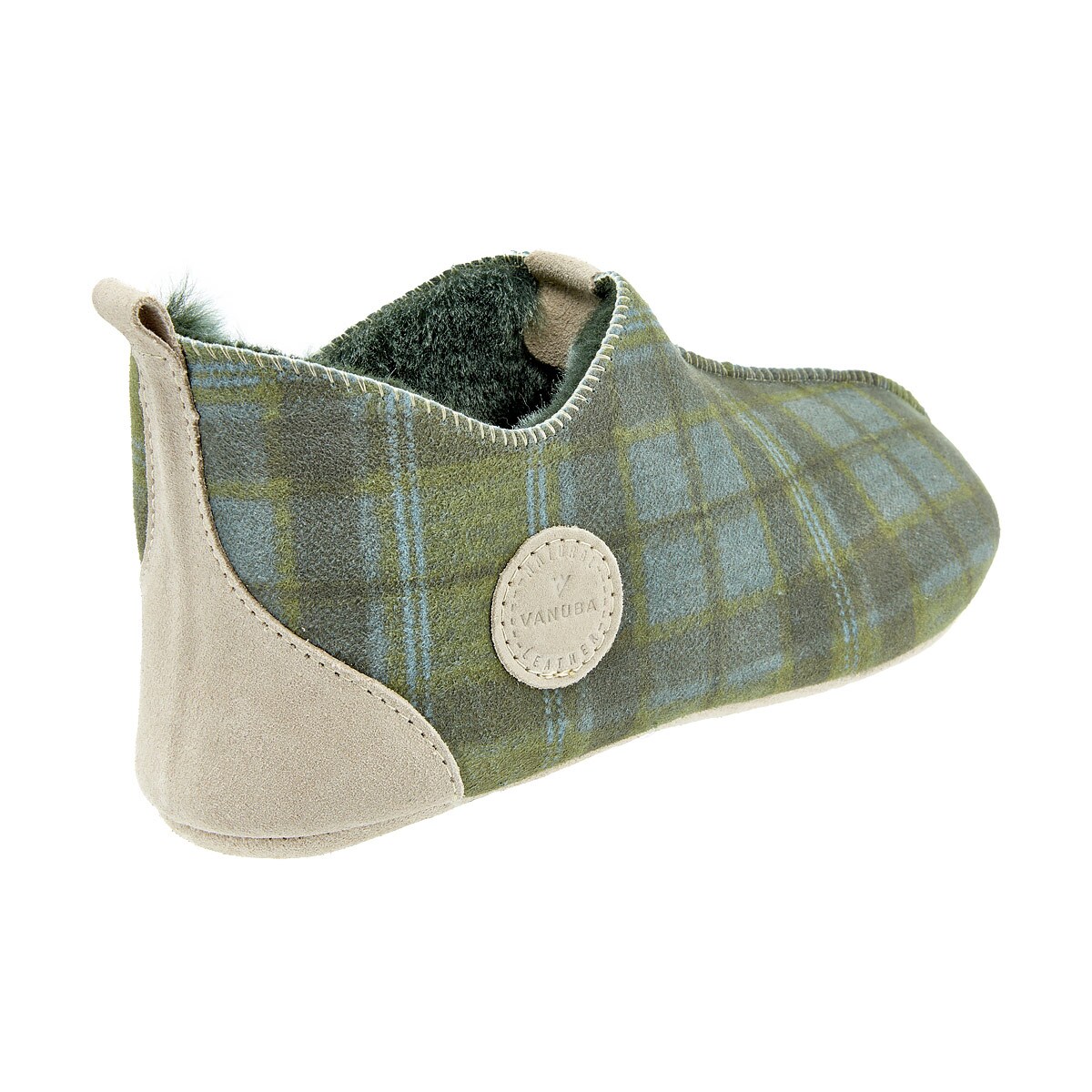 Kapcie damskie OXFORD Tartan zielone 39