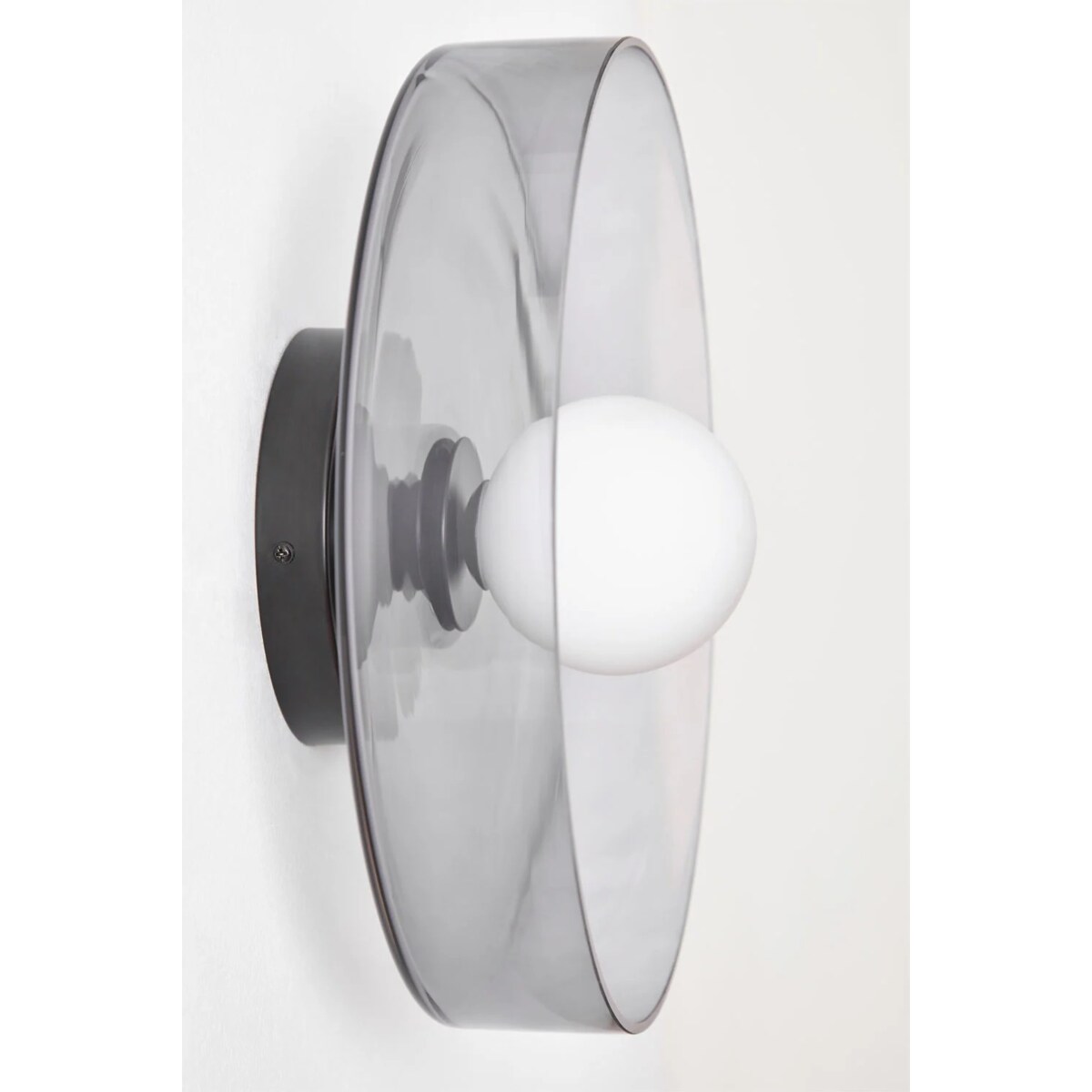 Kinkiet szklany Jaxal czarny Ø35 cm