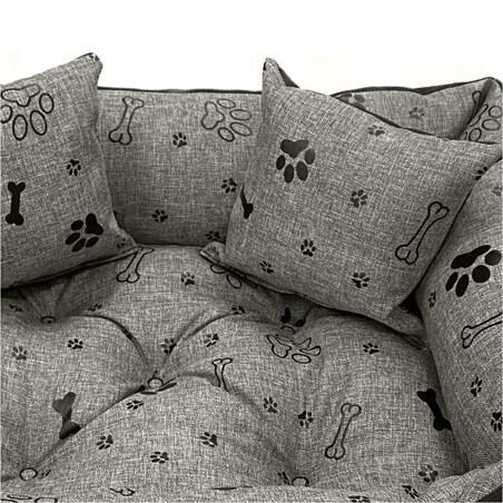 Legowisko Dla Psa Kanapa Posłanie 100X75 Cm Wodoodporne Poduszki Pikowane Kość Czarna