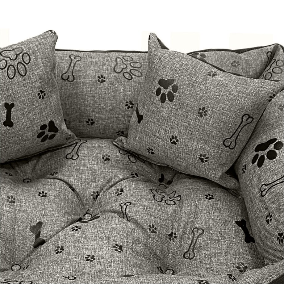 Legowisko Dla Psa Kanapa Posłanie 100X75 Cm Wodoodporne Poduszki Pikowane Kość Czarna