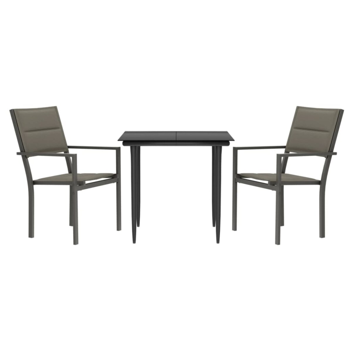 vidaXL 3-cz. zestaw mebli do ogrodu, czarny, stal i textilene