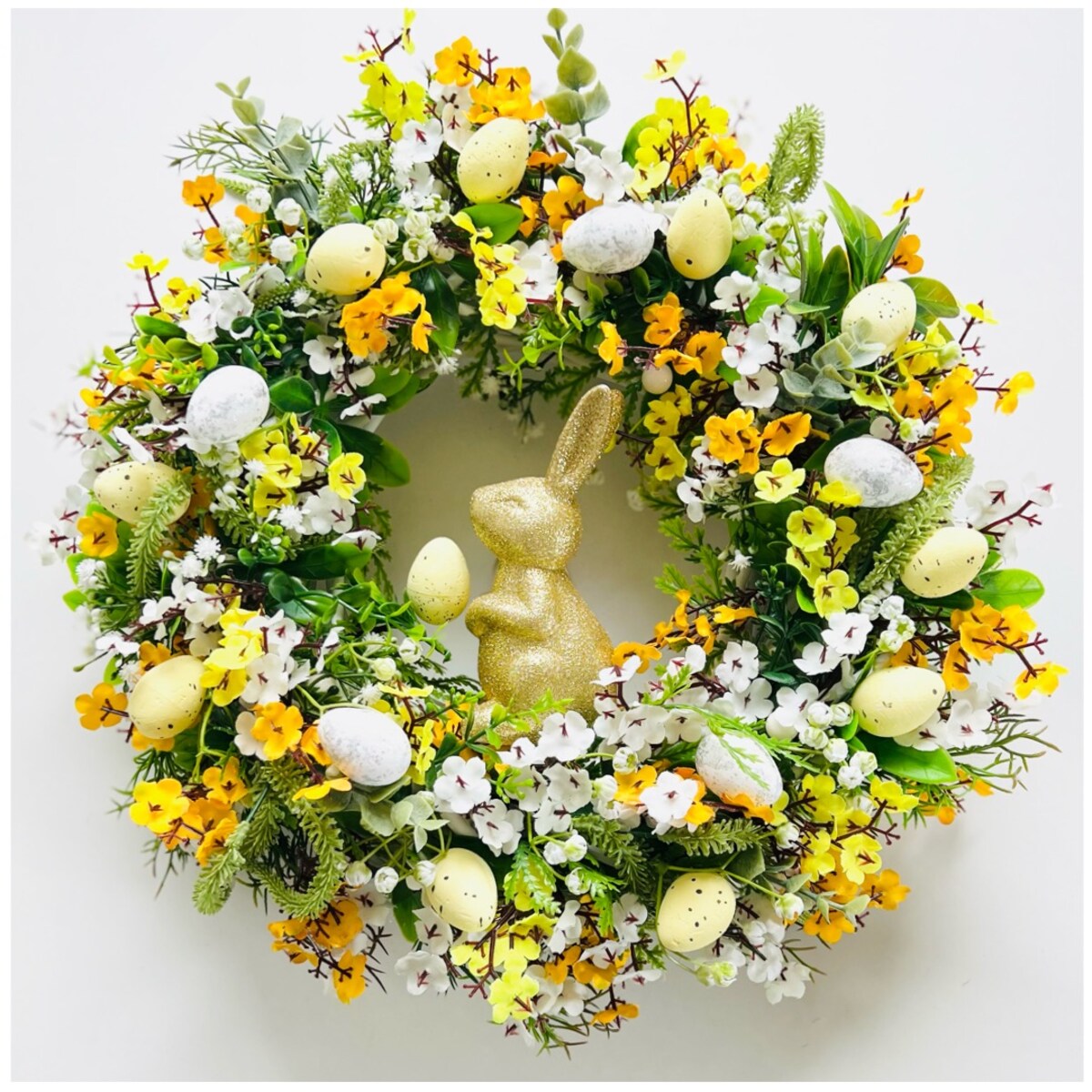 Wianek wielkanocny wiosenny BUNNY XXL
