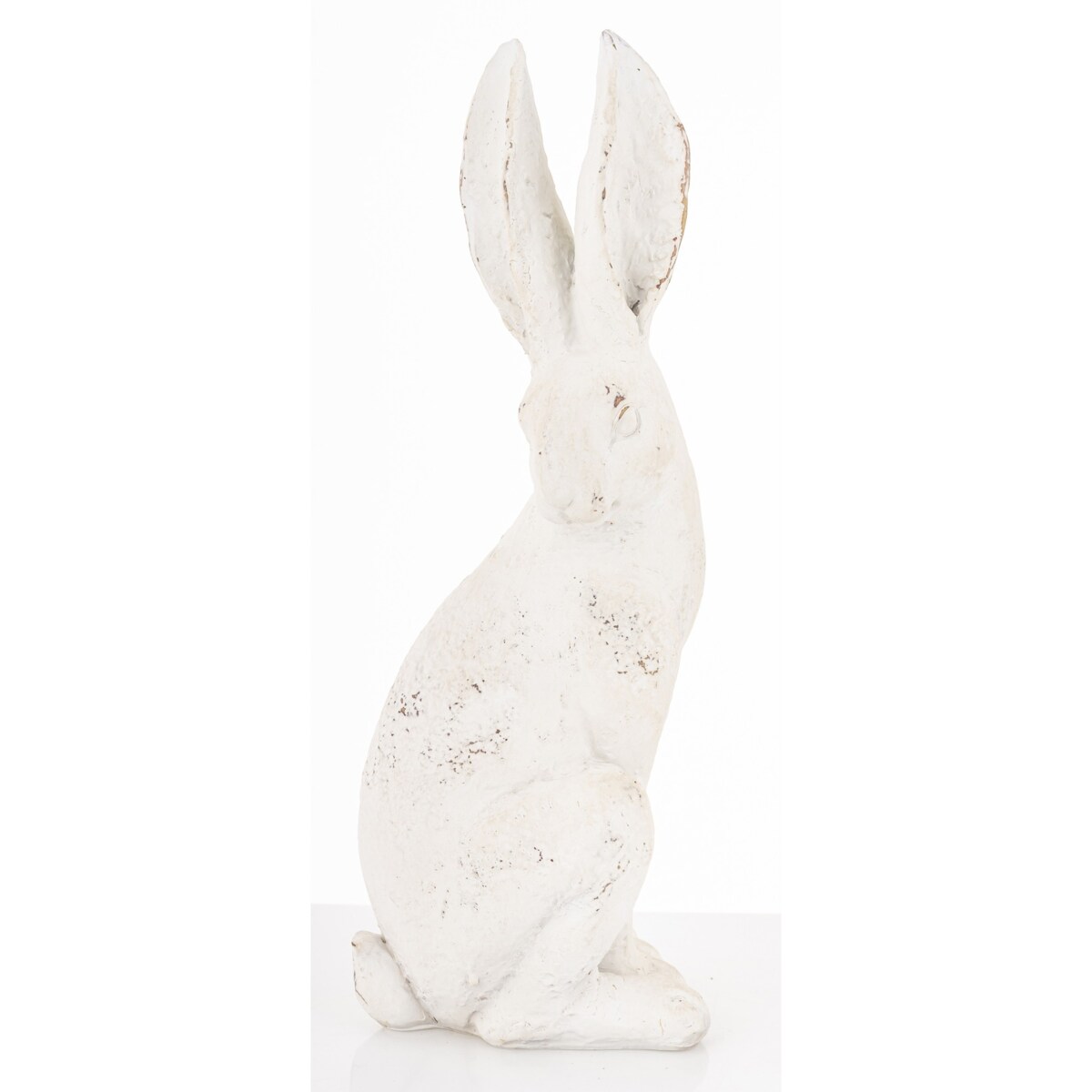 Dekoracja - siedzący słupka królik 32,5x11,5x10 cm TALA - IV biały