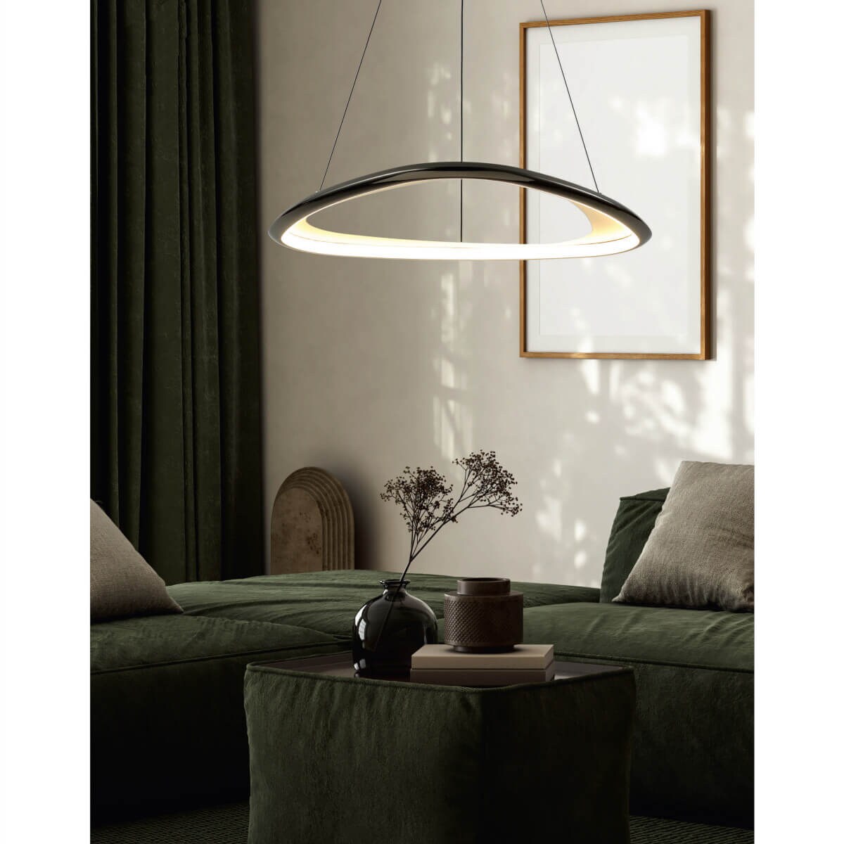 Ściemnialna lampa zwieszana Getafe MD3888-1L-3BCT Zumaline LED 57W 3000K czarny