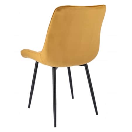 Krzesło tapicerowane welurowe MISTY musztardowe