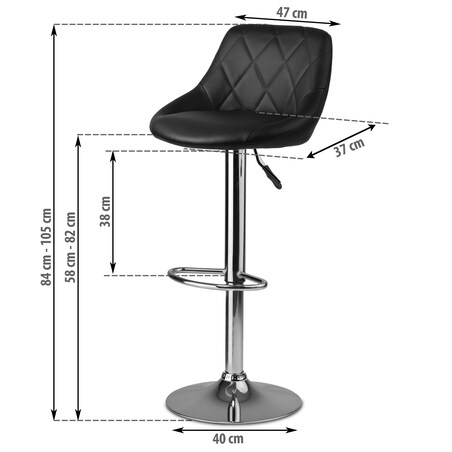 Hoker barowy z oparciem Sofotel Nerra 260000-2 2 szt.