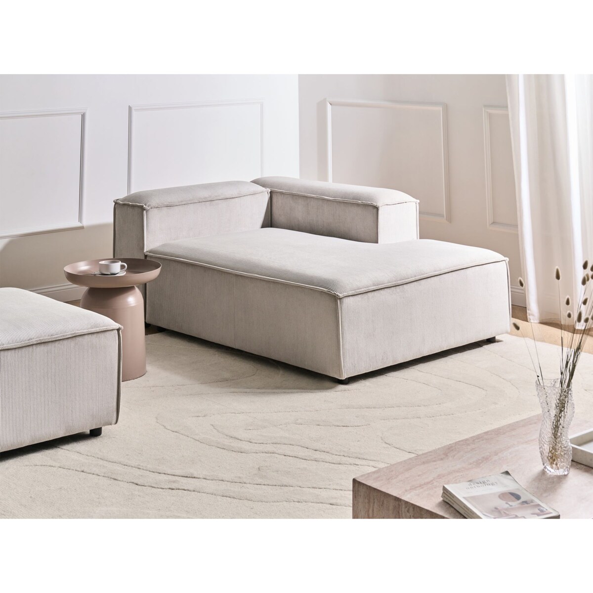 Szezlong lewostronny ARDAL Sztruks Beżowoszary