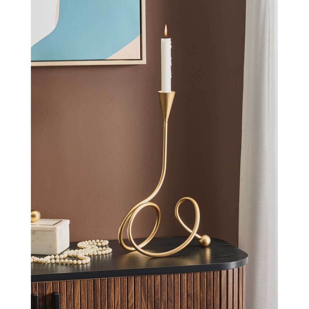 Świecznik AROUCA Metal 40 cm Złoty