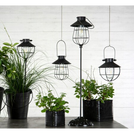 LAMPION PINNE SOLARNY do powieszenia czarny
