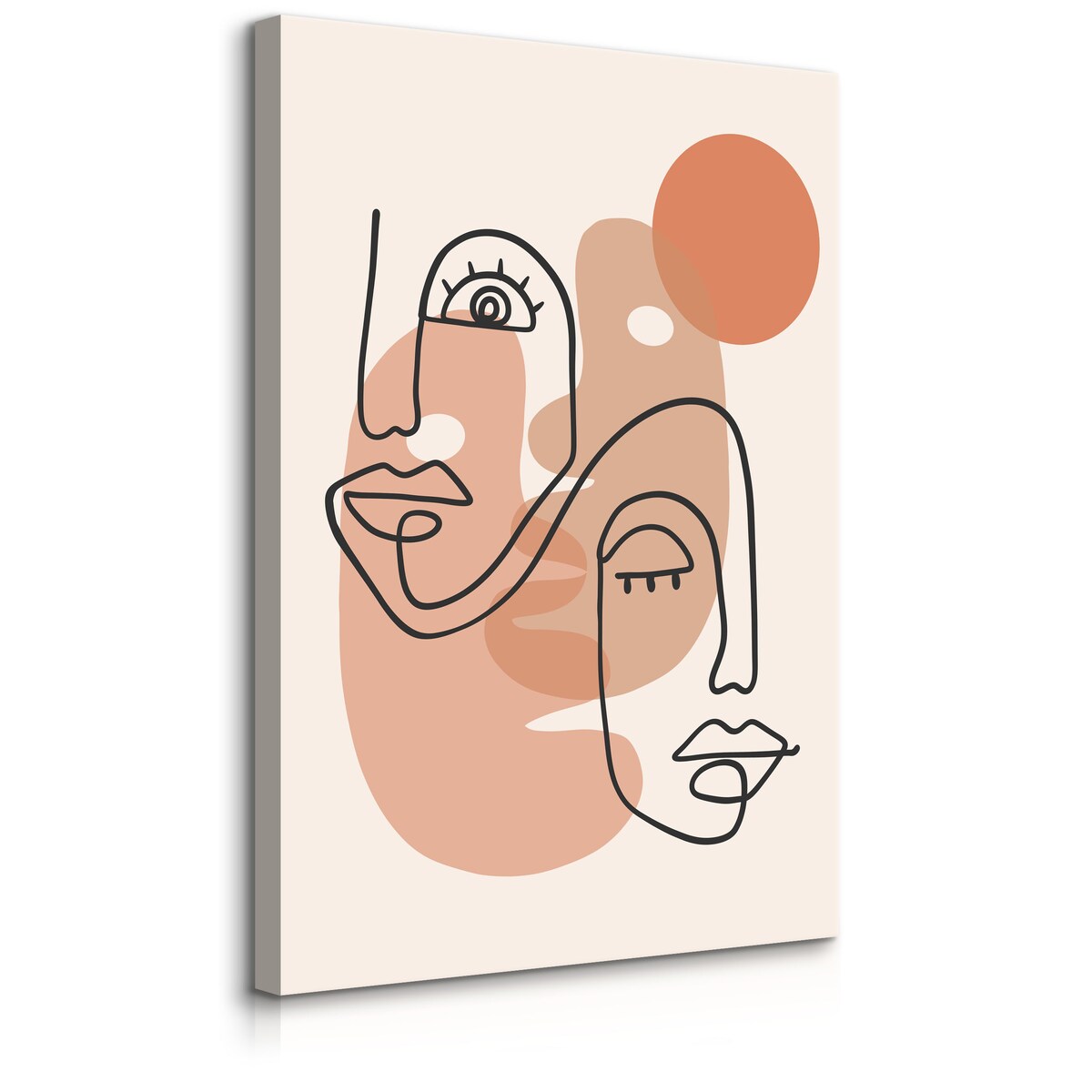 OBRAZ DO SYPIALNI ABSTTRAKCJA TWARZE LINE-ART STYL BOHO MINIMALIZM 30x40cm