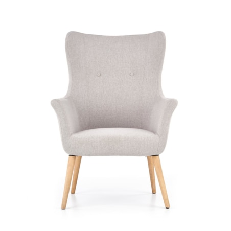 FOTEL WYPOCZYNKOWY Damar szary jasny DREWNIANE NOGI