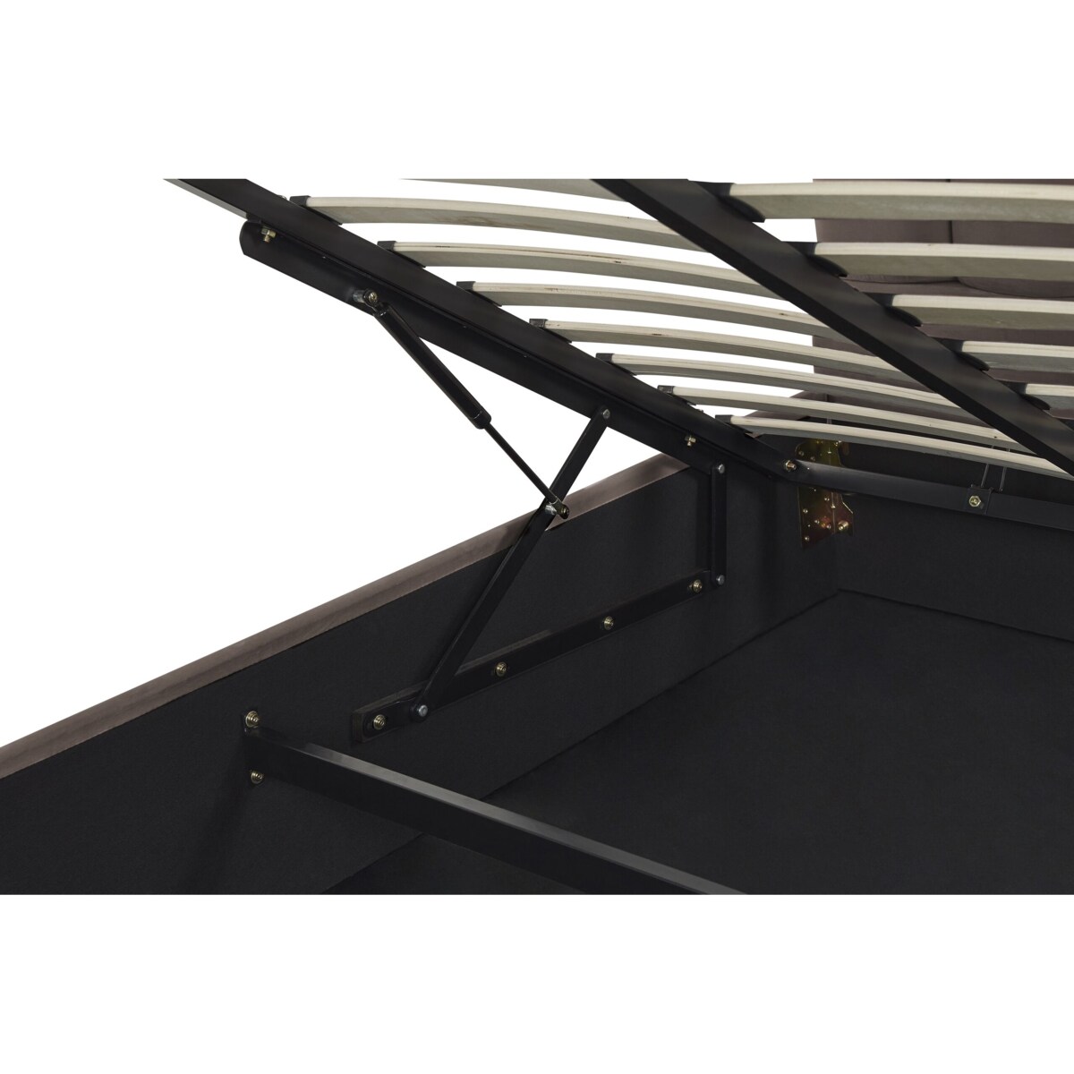 Łóżko z pojemnikiem welurowe 160 x 200 cm beżowoszare VINCENNES