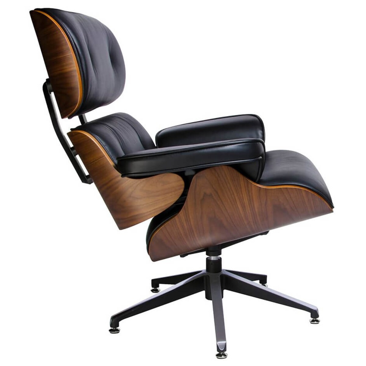 Fotel z podnóżkiem Lounge KH1501100142 Modesto Design czarny orzech, King Home