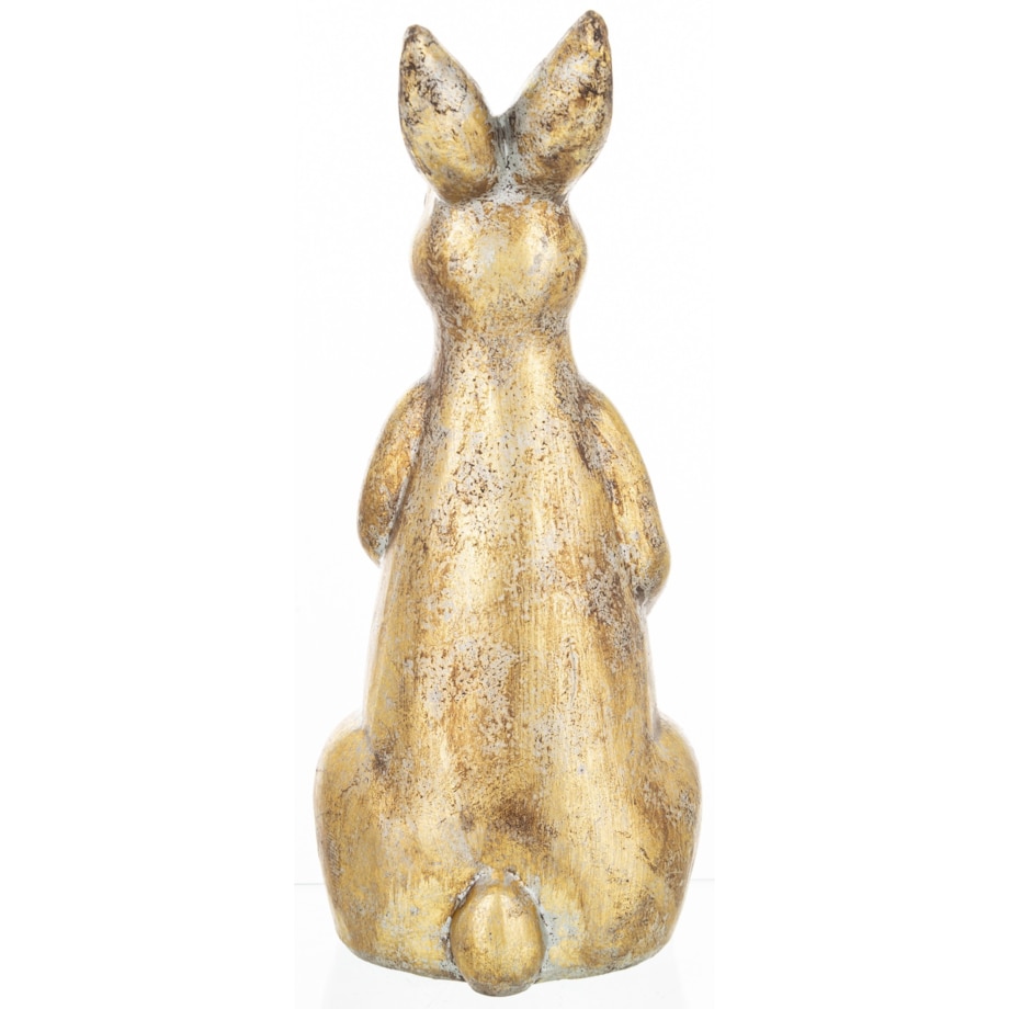 Dekoracja - ceramiczna figurka królika 31,5x13x13 cm złota