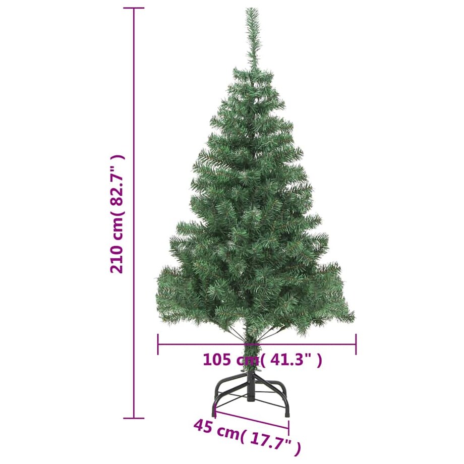 vidaXL Sztuczna choinka ze stalowym stojakiem, 210 cm, 910 gałązek