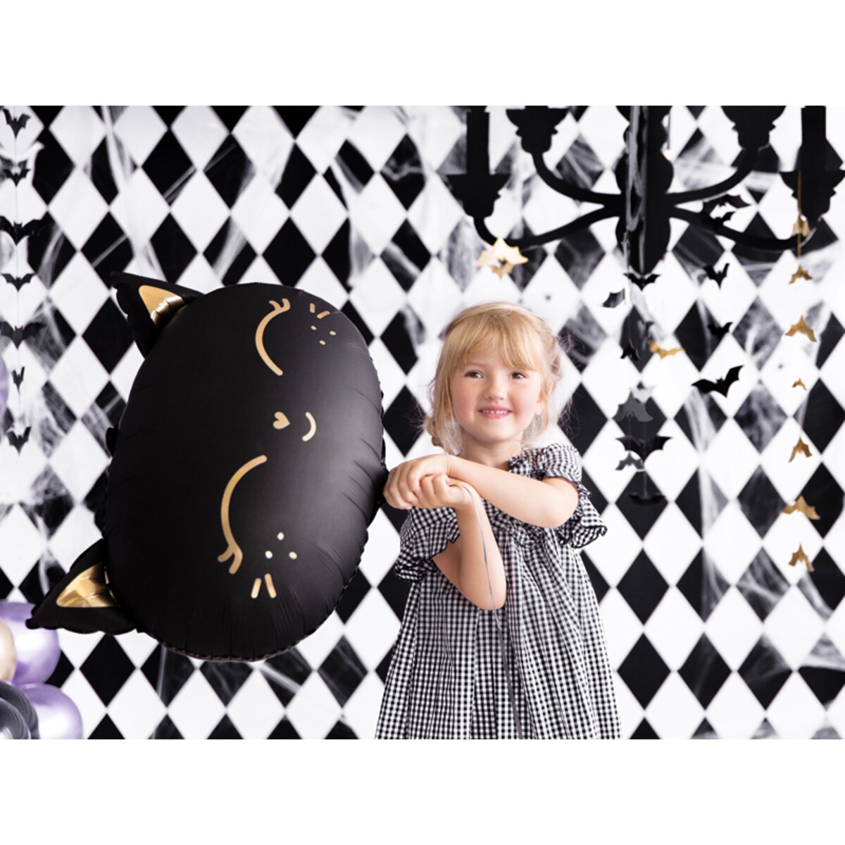 Balon foliowy Kotek, 48x36cm, czarny