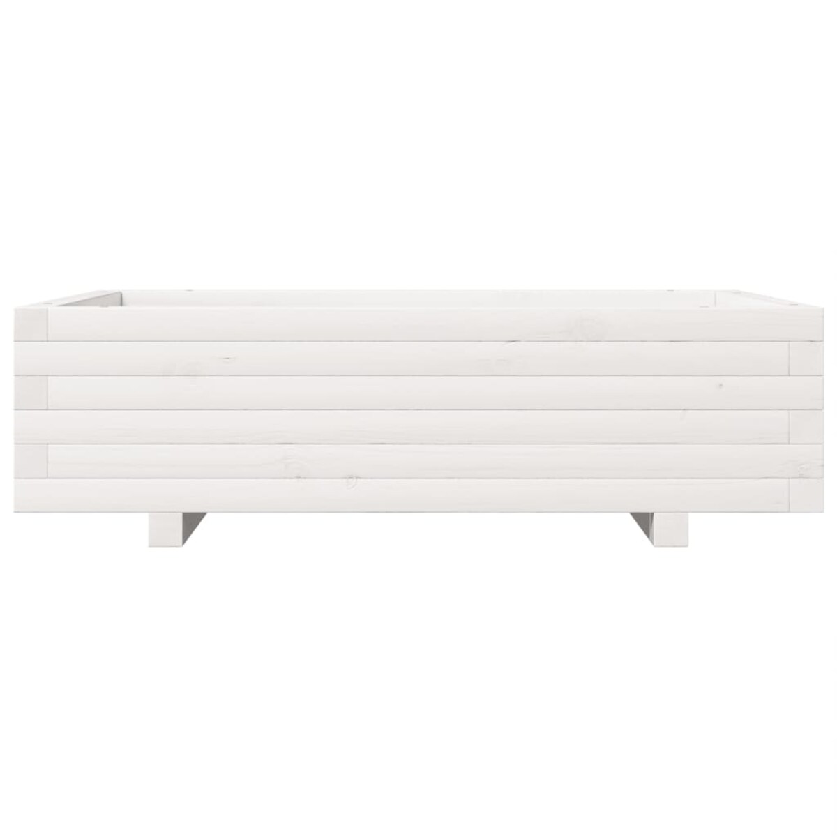 vidaXL Donica ogrodowa, biała, 90x60x26,5 cm, lite drewno sosnowe