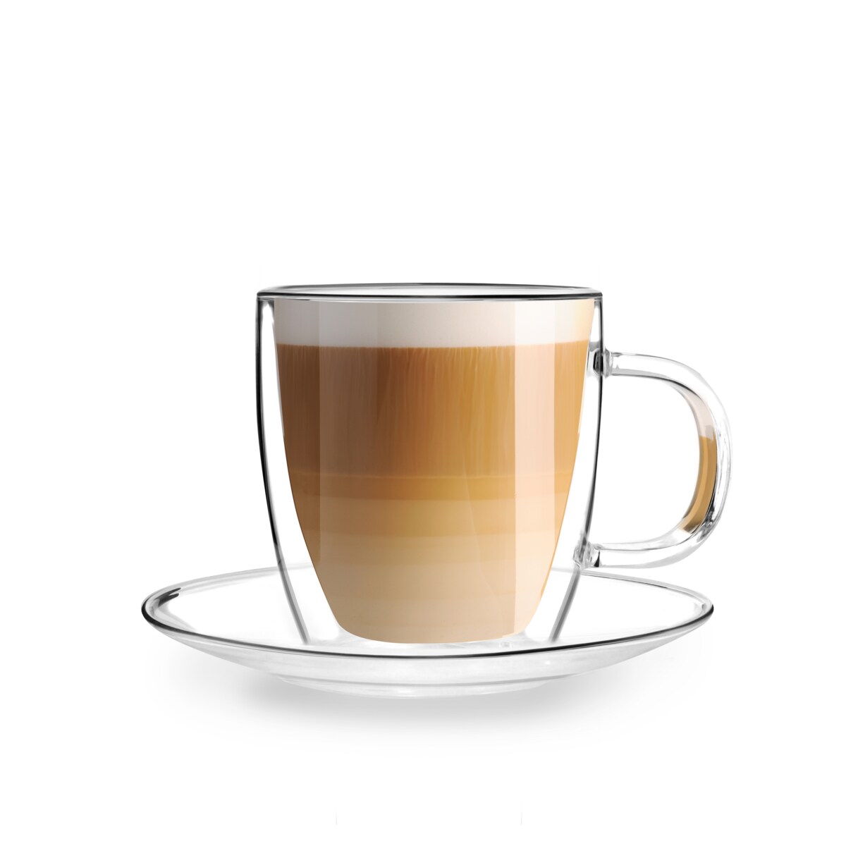 Komplet 2 filiżanek ze spodkami z podwójną ścianką 250ml Amo 27565