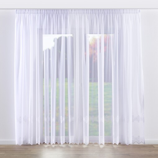 Firana na taśmie 300x245 biały z tłoczonym wzorem