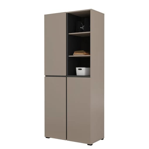 Szafa do przedpokoju CROSS 3D 80cm congo/czarna z półkami