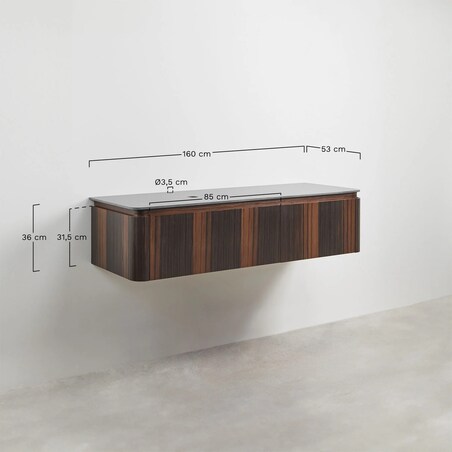 Komoda łazienkowa z kamiennym blatem Lavena 160 cm