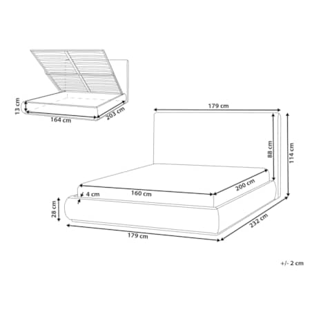 Łóżko z pojemnikiem CAMPAGNE 160 x 200 cm Jasnobeżowy