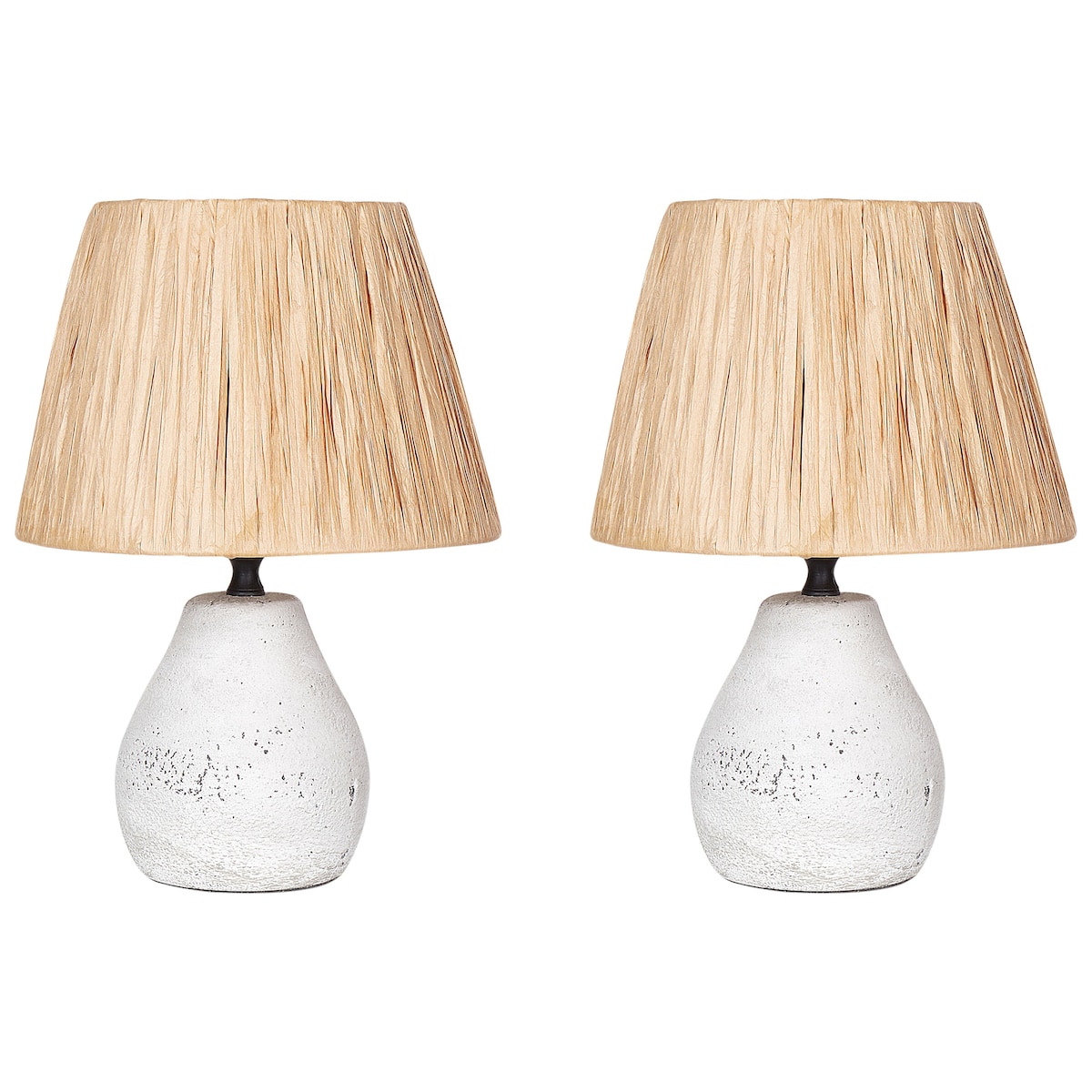 Zestaw 2 lamp stołowych ARWADITO Ceramika Złamana biel
