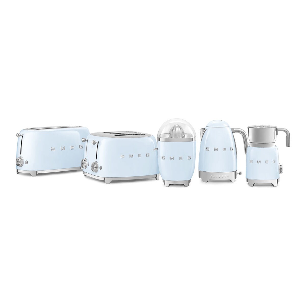 Czajnik elektryczny z regulacją temperatury pastelowy błękit 50's Style, 1700 ml, SMEG