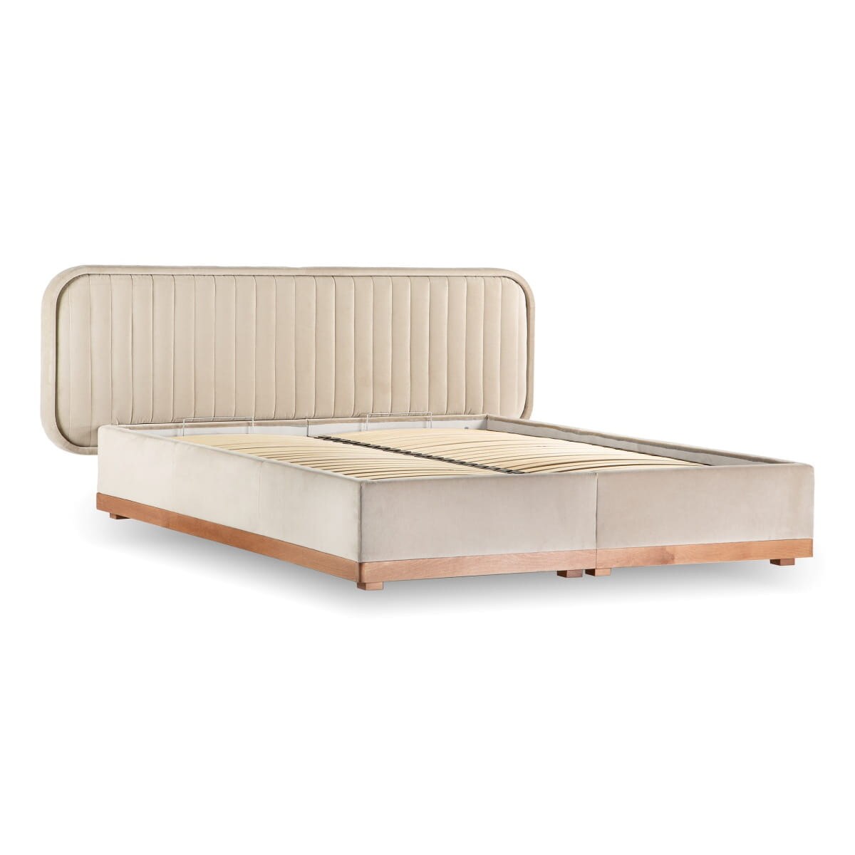 Łóżko Delikate (160x200) z pojemnikiem na pościel w tkaninie Piano 03