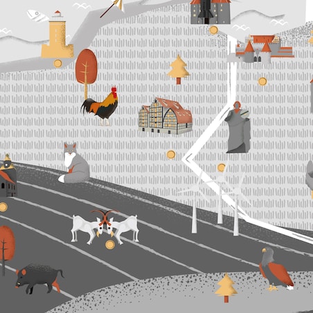 Naklejka mapa Polski szara, 150x100