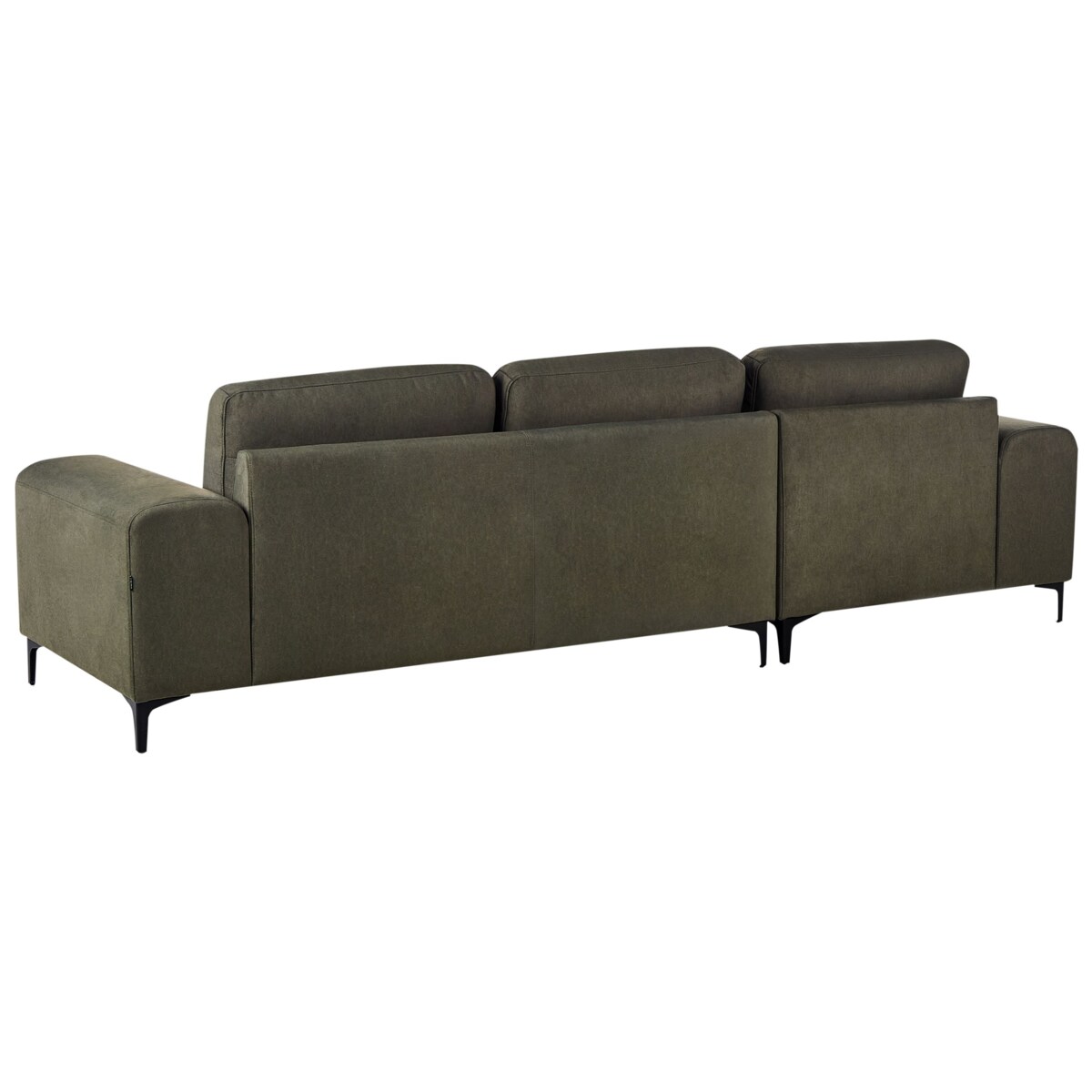 Sofa narożna prawostronna KIRUNA Welur Ciemnozielony Prawostronny