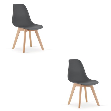 Krzesło Kito nowoczesny design Ciemnoszare / Nogi Naturalne X2