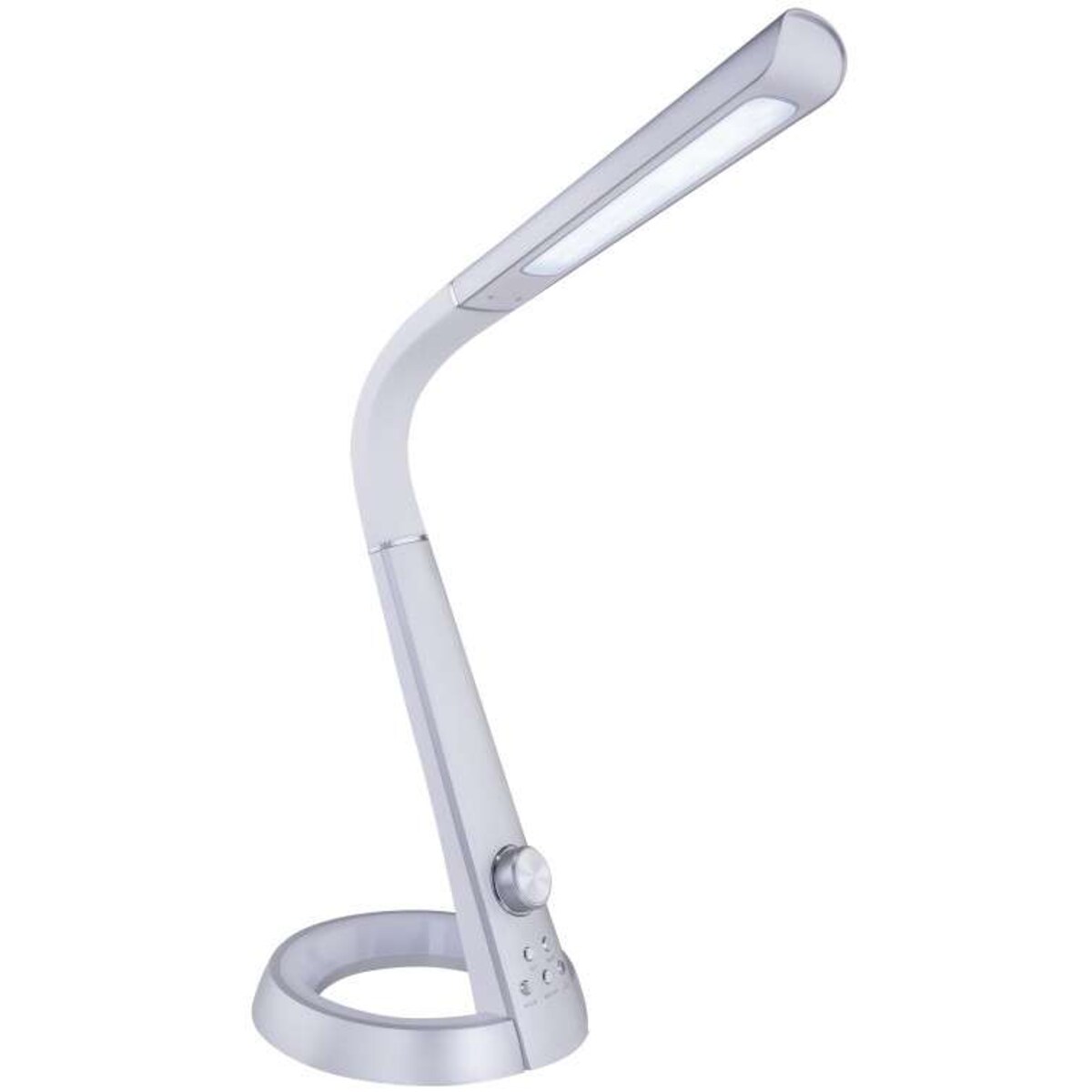 Elastyczna LAMPA stojąca MITTI 58376S Globo regulowana LAMPKA biurkowa LED 8W 3000K - 6300K z portem USB srebrna