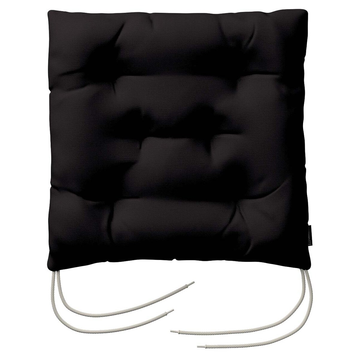 Poduszka na krzesło Jacek, Black (czarny), 38 x 38 x 8 cm, Cotton Panama