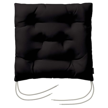 Poduszka na krzesło Jacek, Black (czarny), 38 x 38 x 8 cm, Cotton Panama