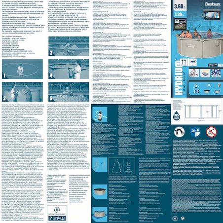 Bestway Basen Hydrium, na stelażu, okrągły, 360x120 cm